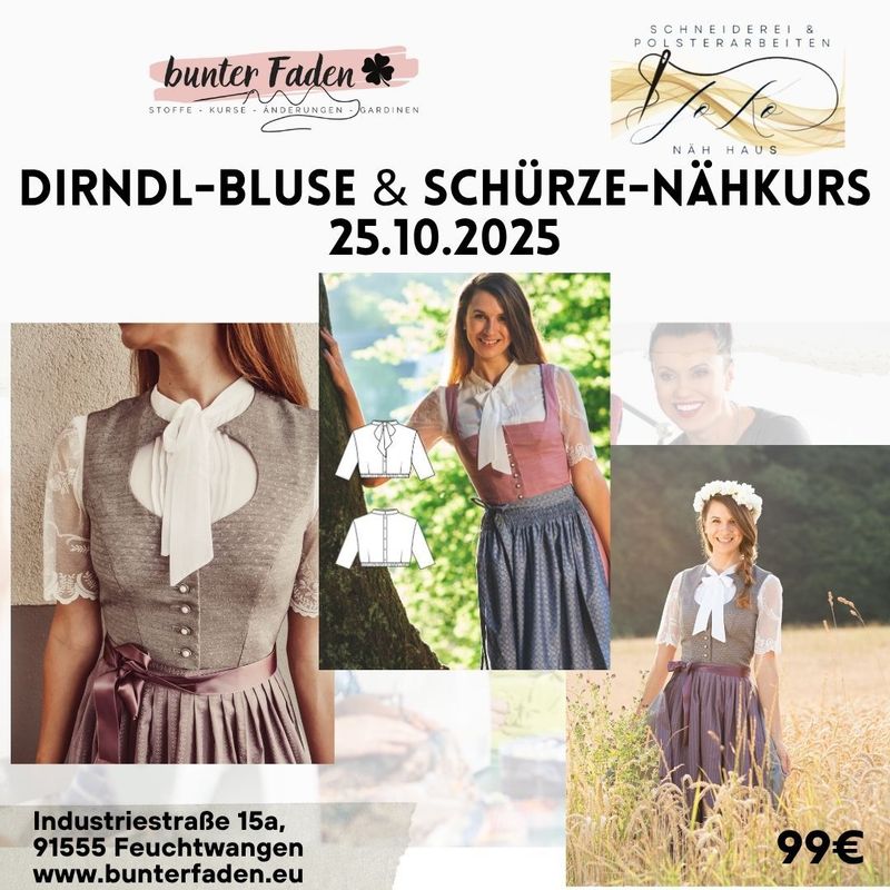 Dirndl-Bluse & Schürze-Nähkurs -  25.10.2025