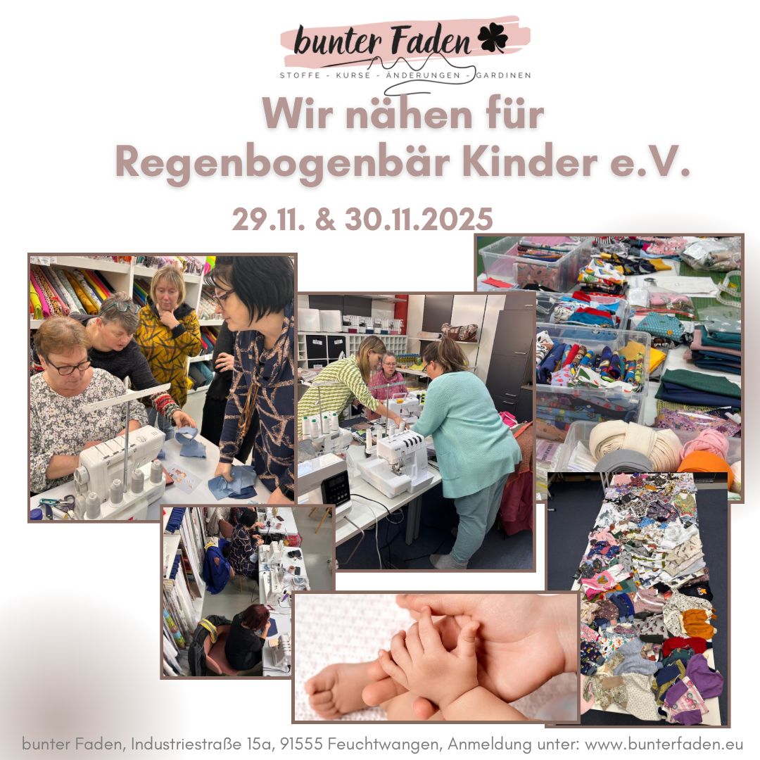 Nähen für Regenbogenbär Kinder am 29.11. & 30.11.2025
