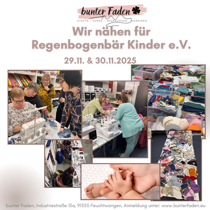 Nähen für Regenbogenbär Kinder am 29.11. & 30.11.2025