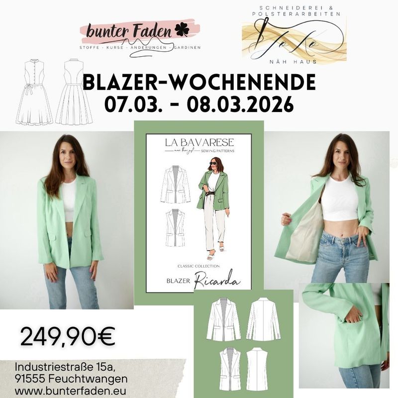 Blazer-Wochenende RICARDA -  07.03. - 08.03.2026 Blazer-Wochenende RICARDA -  07.03. - 08.03.2026