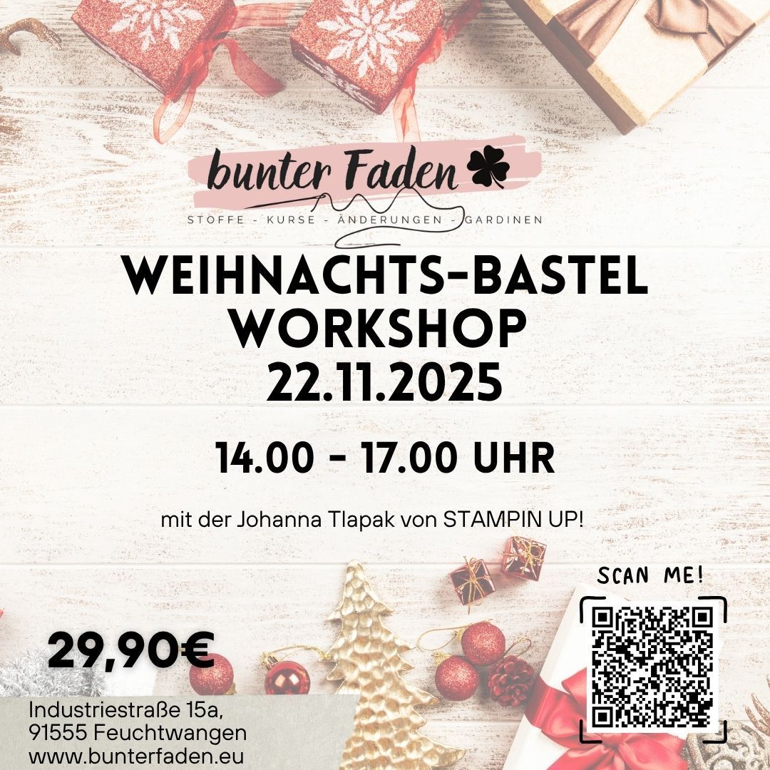 Weihnachtsbastel-Workshop, Samstag 22.11.2025 von 14:00 - 17:00 Uhr