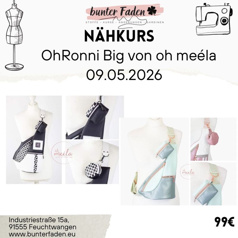 Tasche ohRonni Big von oh Meéla, 09.05.2026 von 9.00 - 17.00 Uhr Tasche ohRonni Big von oh Meéla, 09.05.2026 von 9.00 - 17.00 Uhr