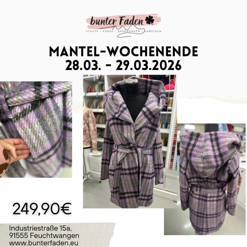 Mantel-Wochenende LAINA - 28.03. - 29.03.2026 Mantel-Wochenende LAINA - 28.03. - 29.03.2026