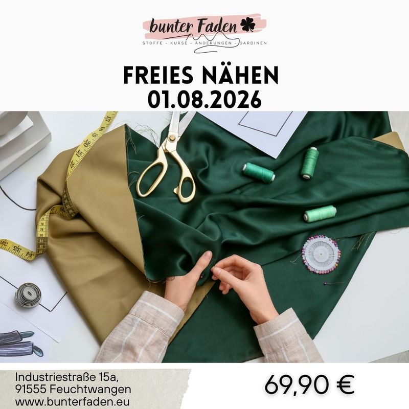 "FREIES NÄHEN" Samstag 01.08.2026 von 9:00 - 17:00 Uhr