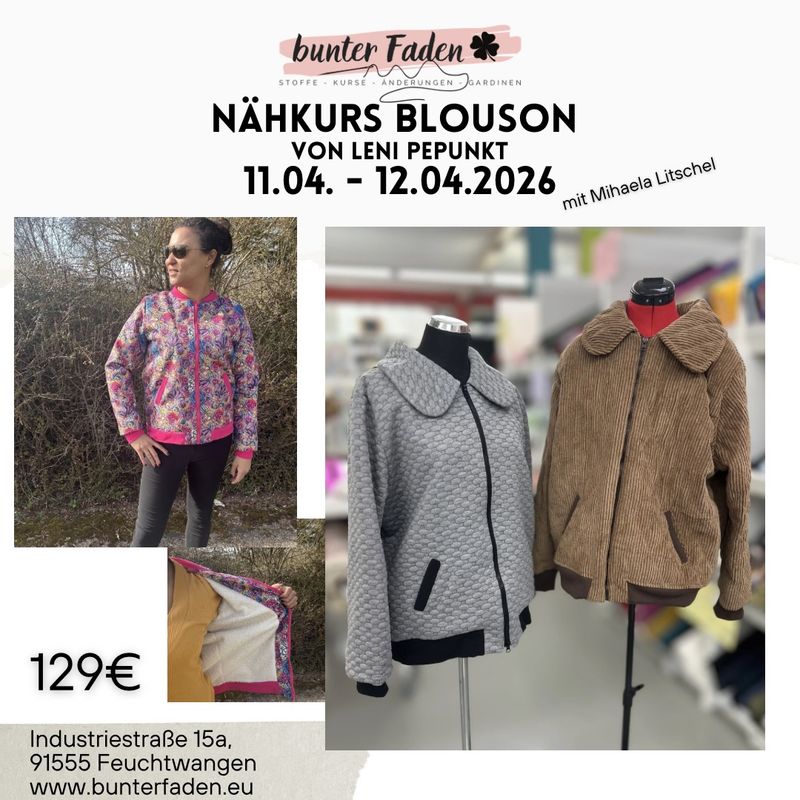 Nähkurs Blouson von Leni Pepunkt -  11.04. - 12-04.2026