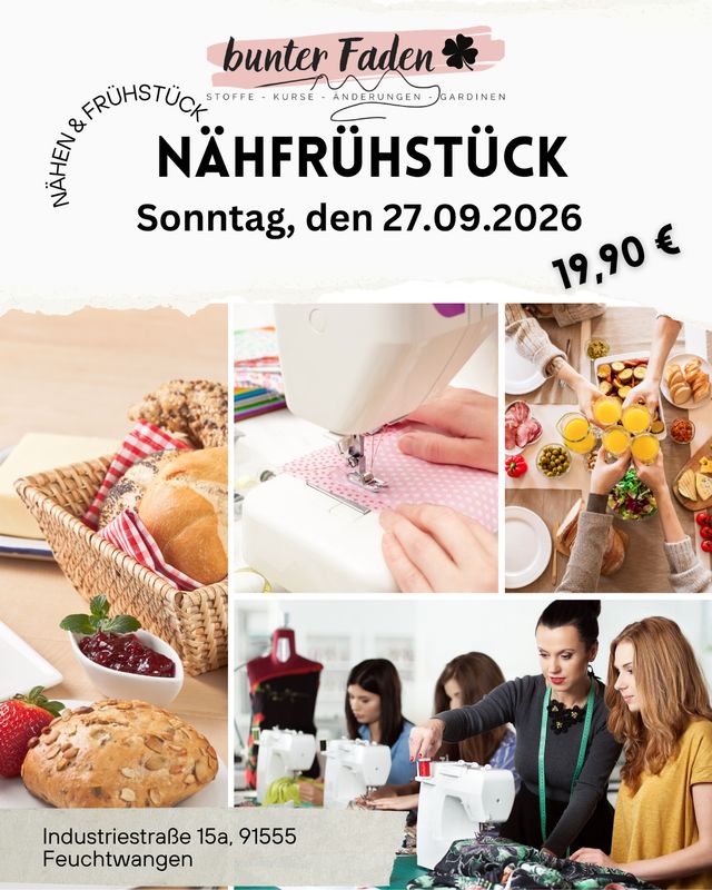 Nähfrühstück - Sonntag, den 27.09.2026/ 9.30 - 13.00 Uhr