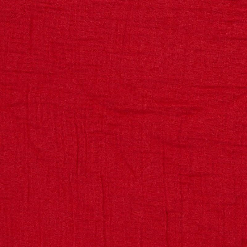 Musselin Thea , **Restschrumpfwert ca. 10%**Double Gauze, hochrot Musselin Thea , **Restschrumpfwert ca. 10%**Double Gauze, hochrot