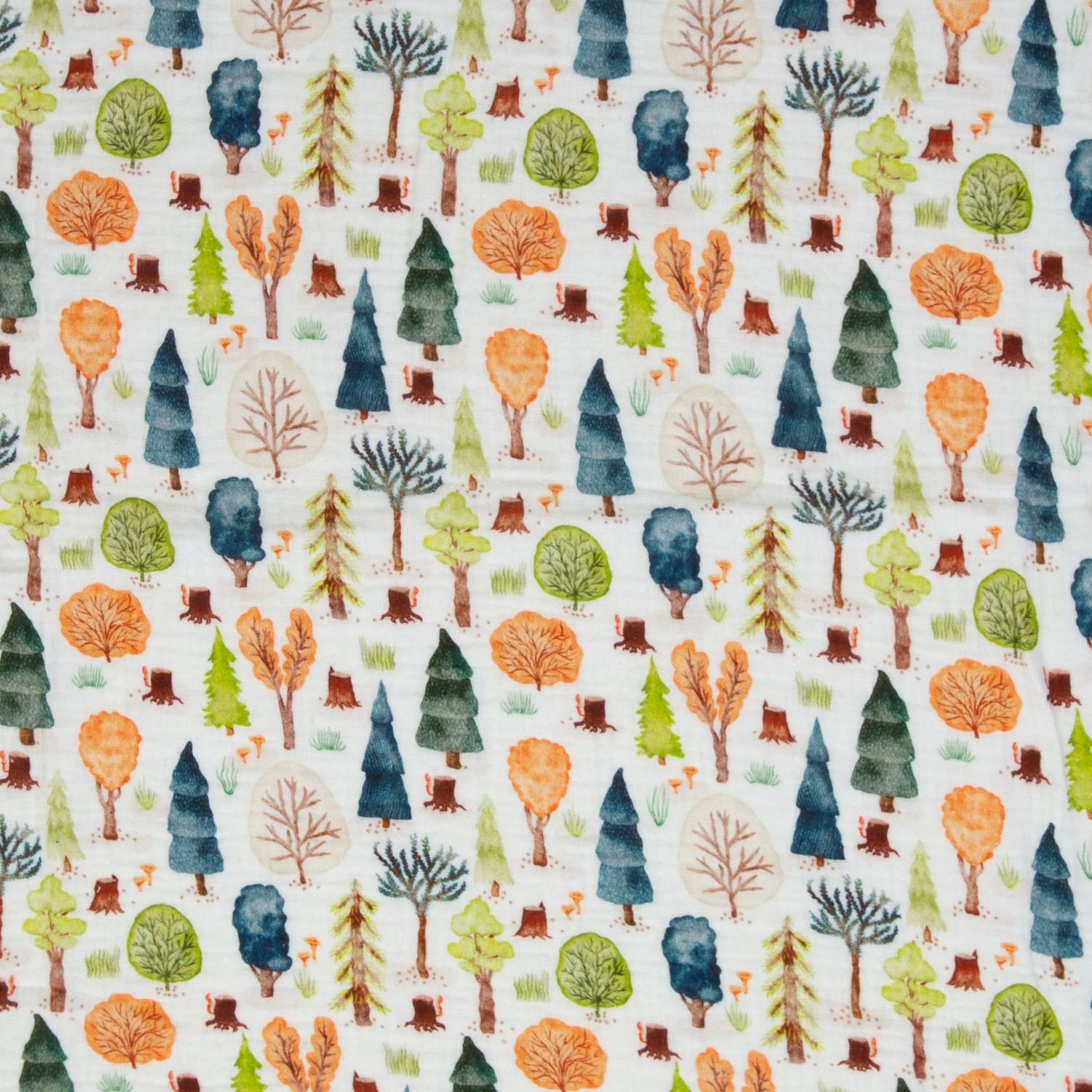 Musselin Thea , **Restschrumpfwert ca. 10%**Double Gauze, Wald