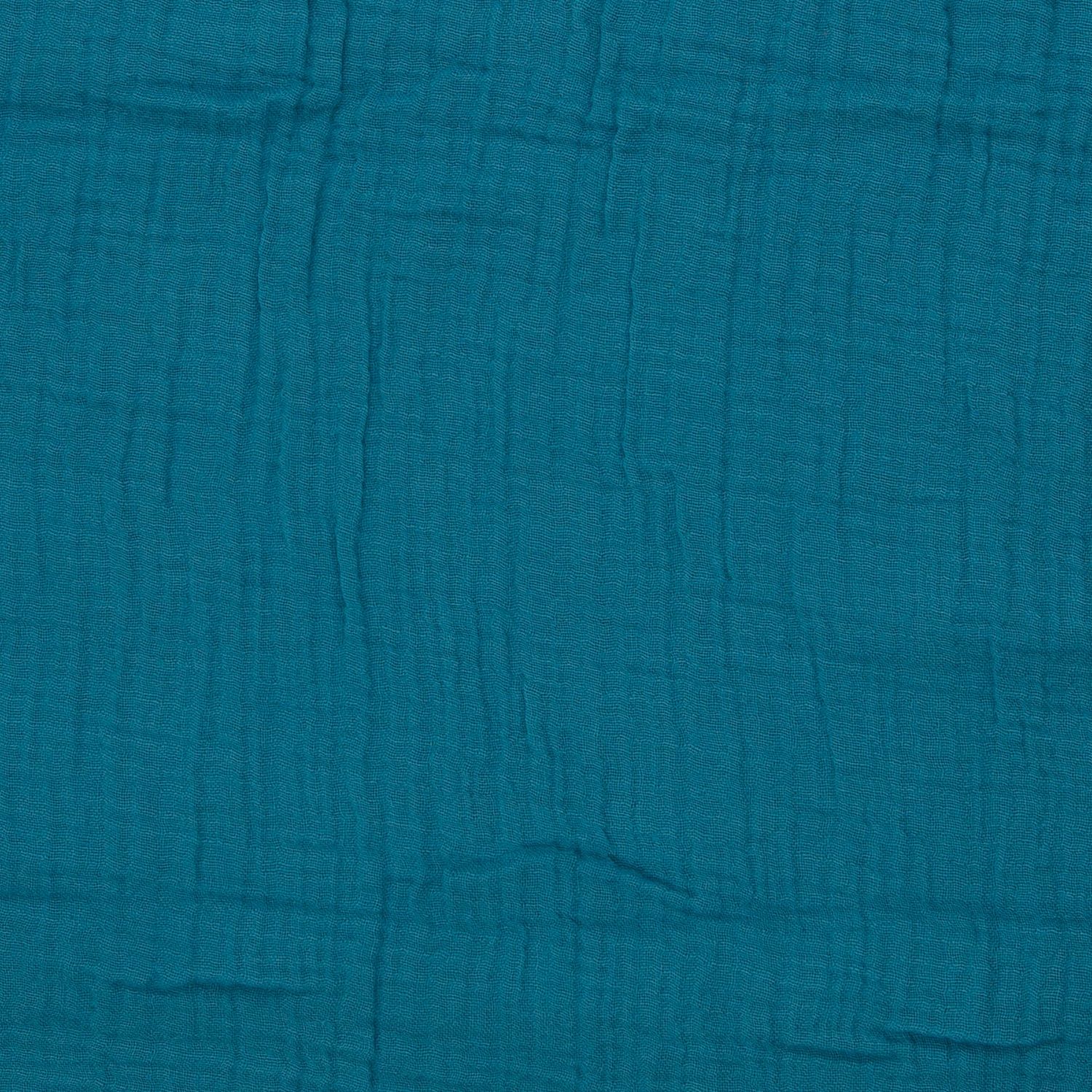 Musselin Thea , **Restschrumpfwert ca. 10%**Double Gauze, aqua