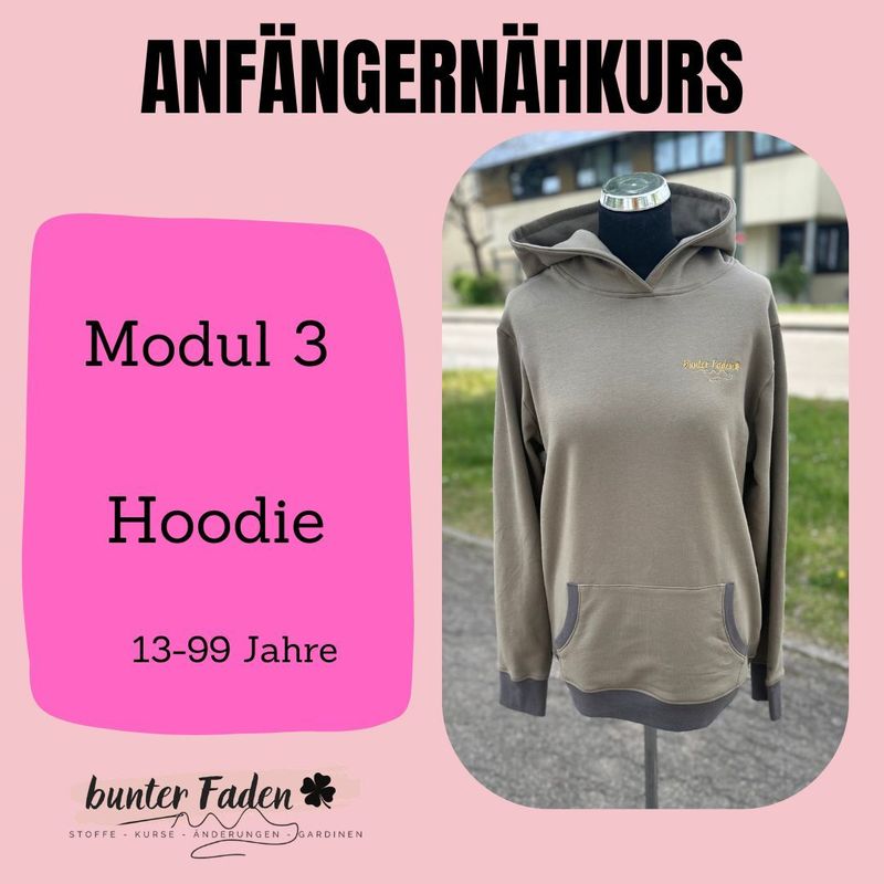Anfängernähkurs MODUL 3 Hoodie 26.09.2026 von 9.00 - 15.00 Uhr Anfängernähkurs MODUL 3 Hoodie 26.09.2026 von 9.00 - 15.00 Uhr