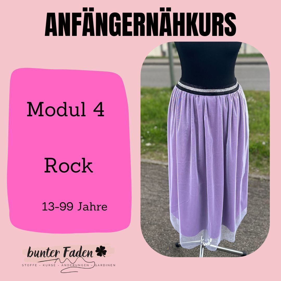 Anfängernähkurs MODUL 4 Rock 31.10.2026 von 9.00 - 15.00 Uhr Anfängernähkurs MODUL 4 Rock 31.10.2026 von 9.00 - 15.00 Uhr