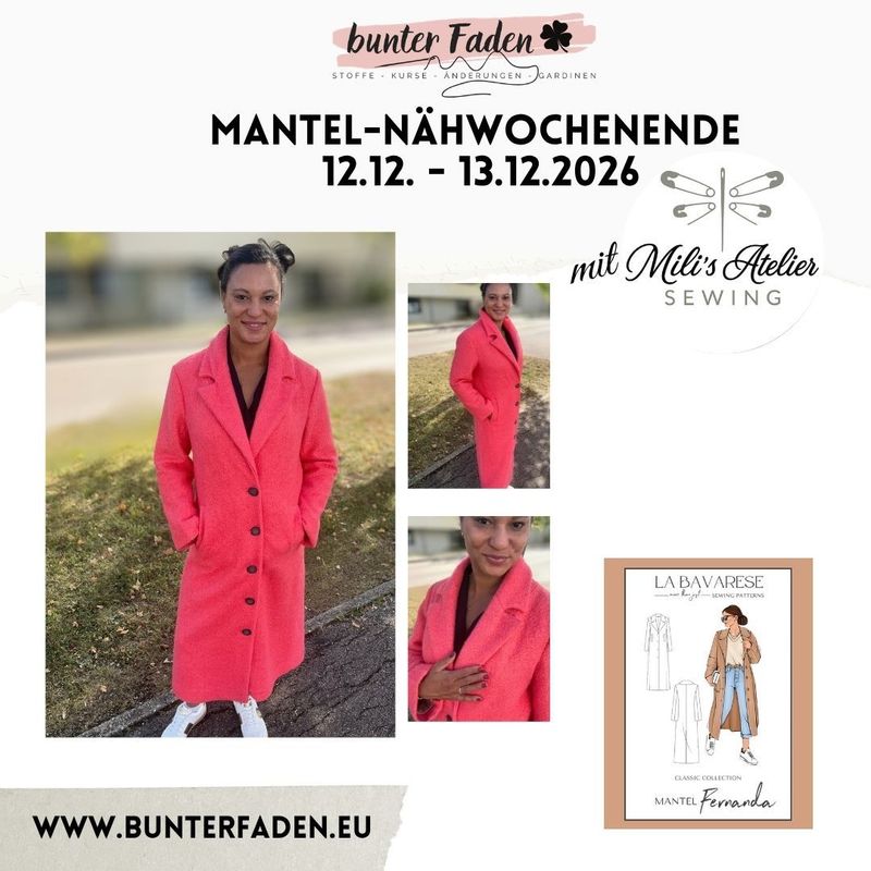 Mantel-Wochenende FERNANDA mit Mili's Atelier-  12.12.  - 13.12.2026