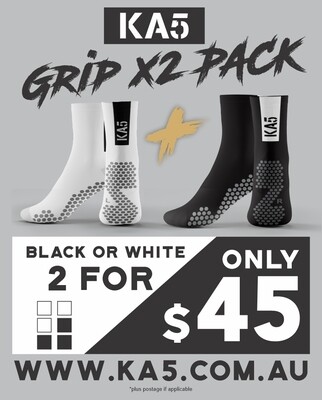 KA5 Traction + Performance Socks - Black Or White Combo