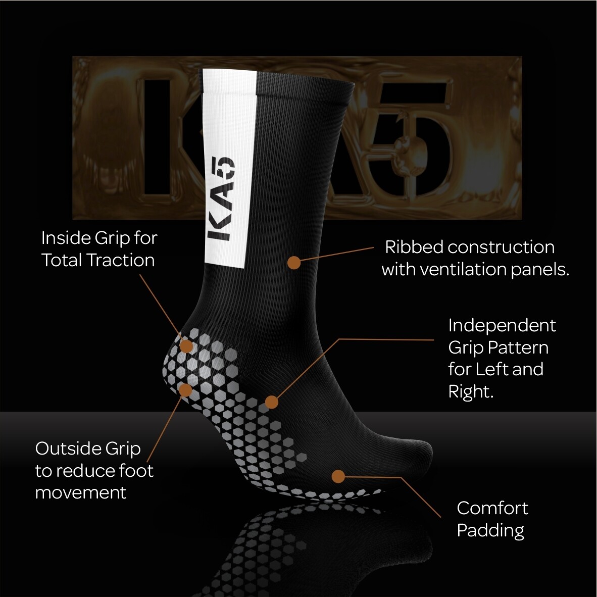 KA5 Traction + Performance Socks - Black