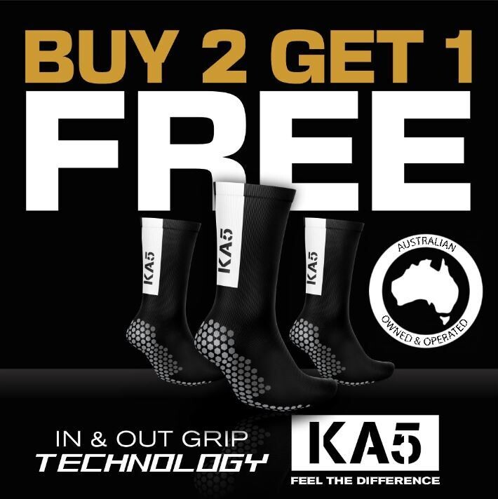 KA5 Traction + Performance Socks - 3 Pairs - Black or White