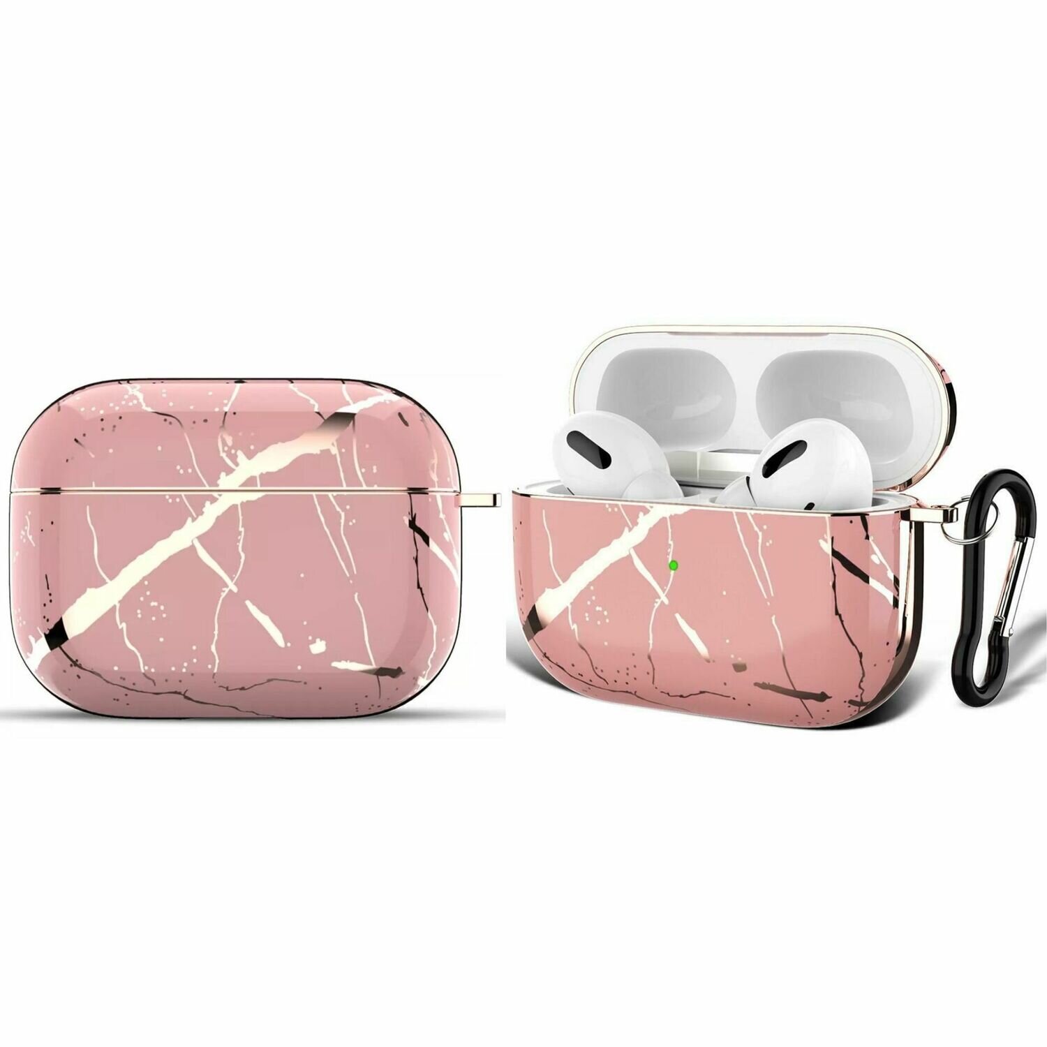 Case Cover for Airpods Pro Electroplated Marble | Pink Gold