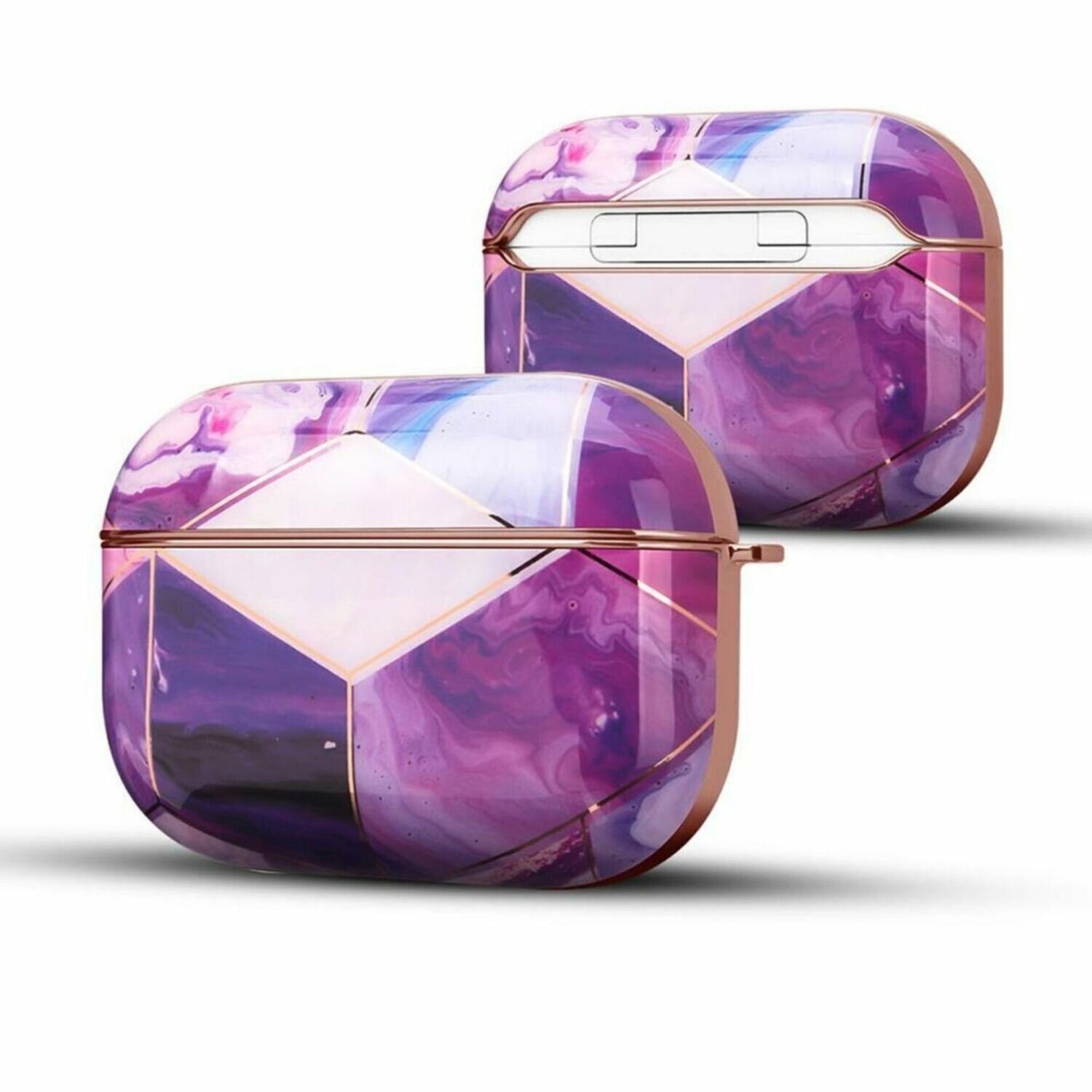 Case Cover for Airpods Pro Electroplated Marble | Purple Gold