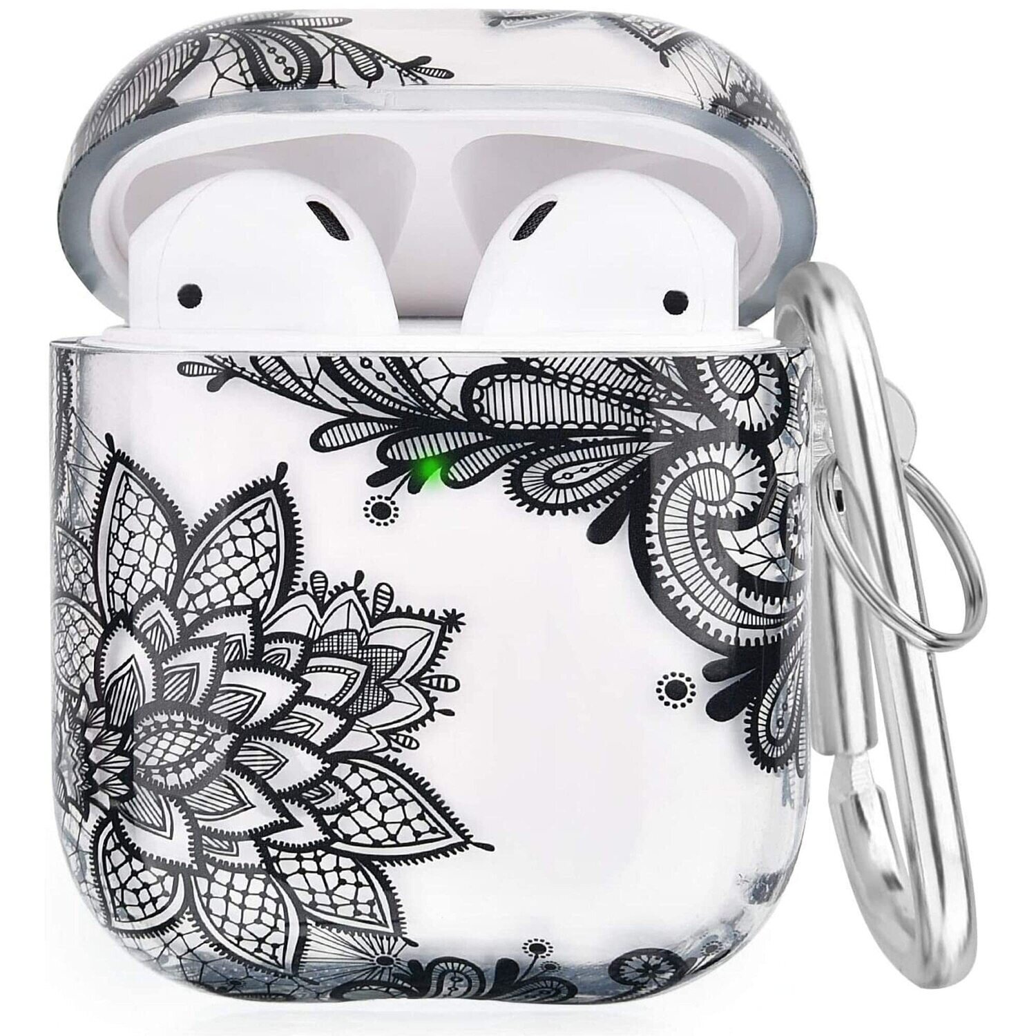 Floral case cover for Airpods Gen 1 & 2 | Black Lace