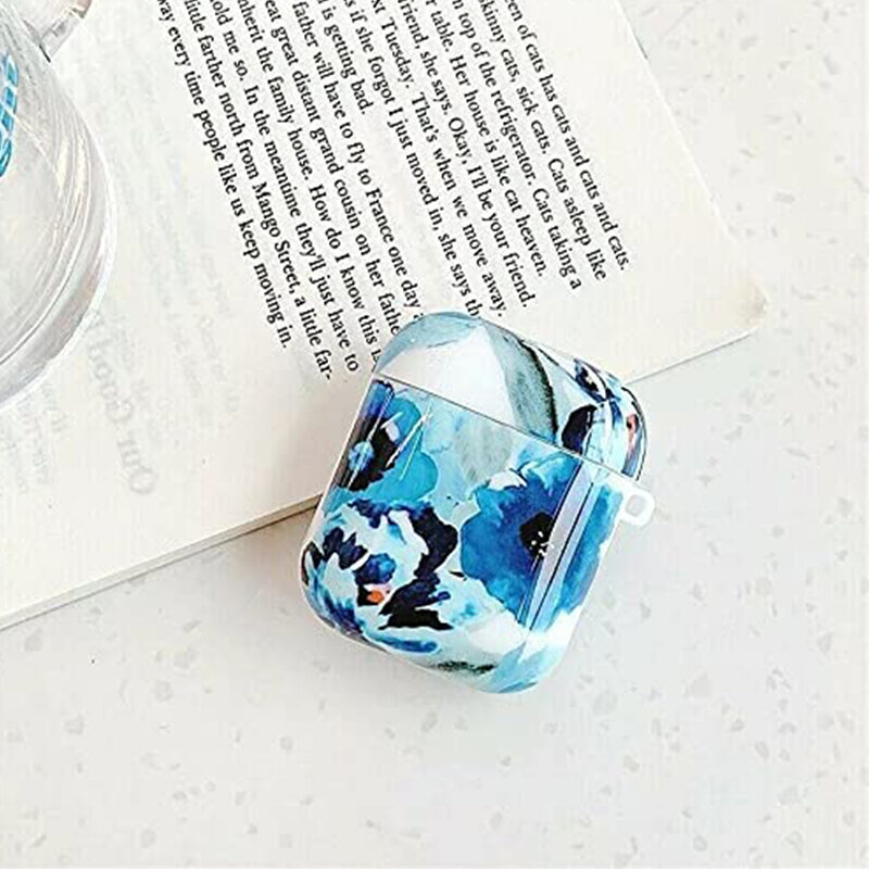 Floral case cover for Airpods Gen 1 & 2 | Blue Watercolor