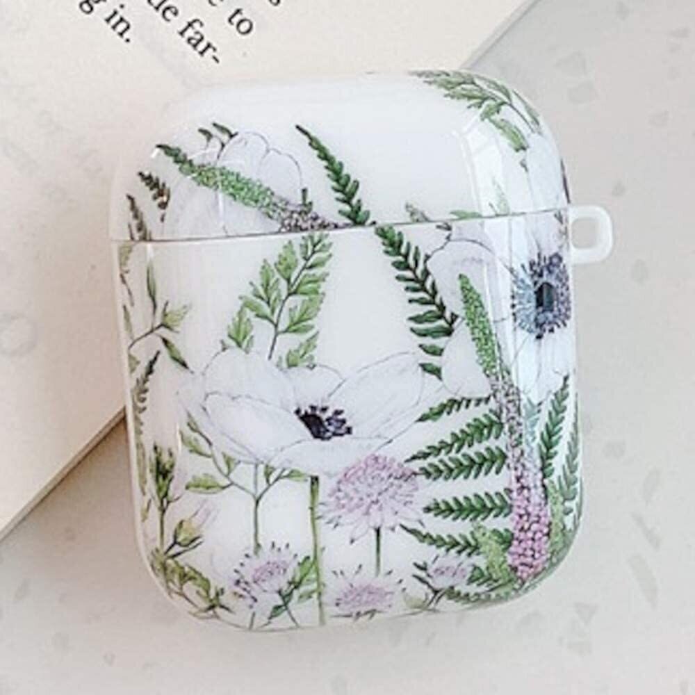 Floral case cover for Airpods Gen 1 & 2 | Green Fern