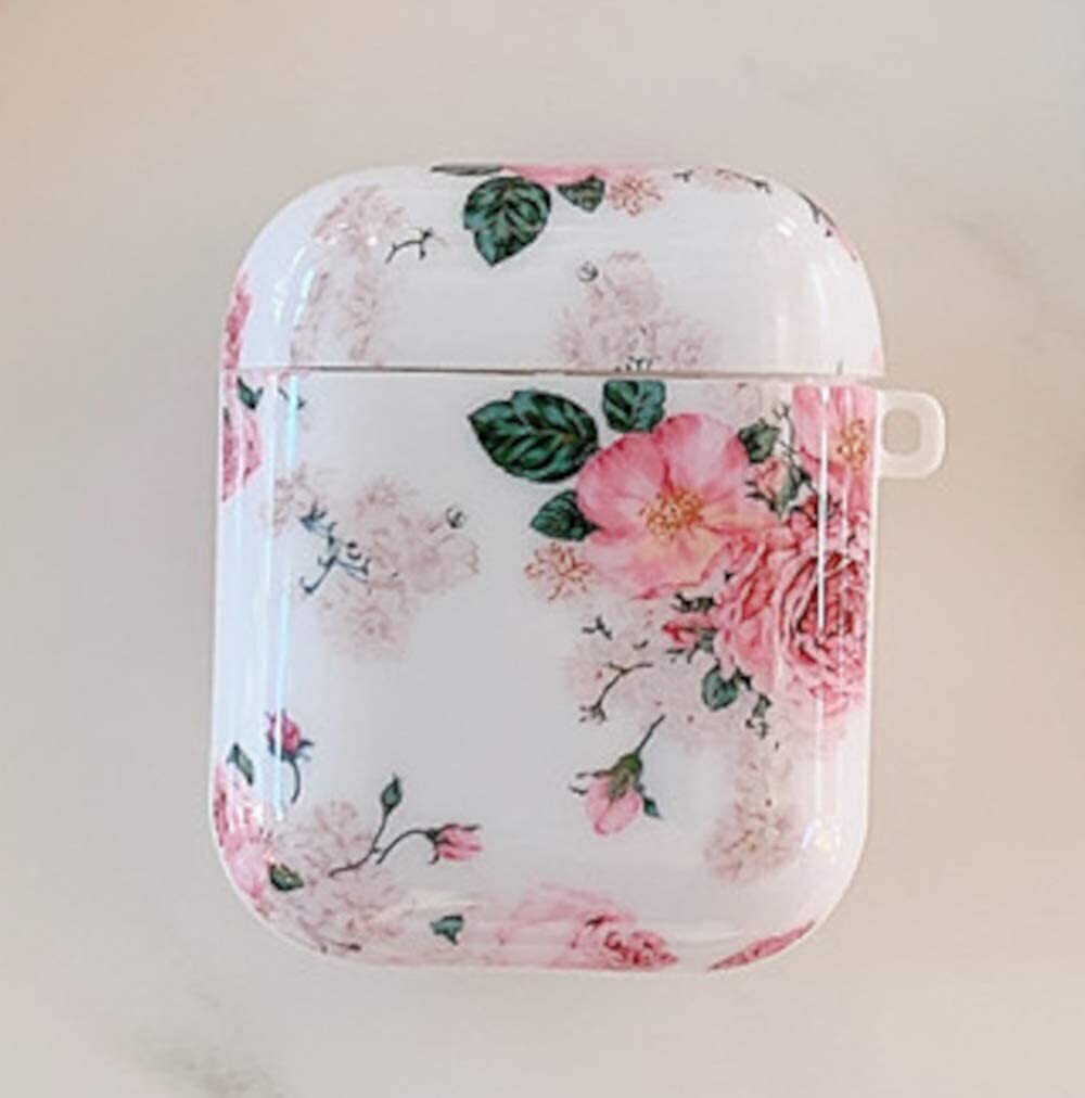Floral case cover for Airpods Gen 1 & 2 | Pink Gardenia