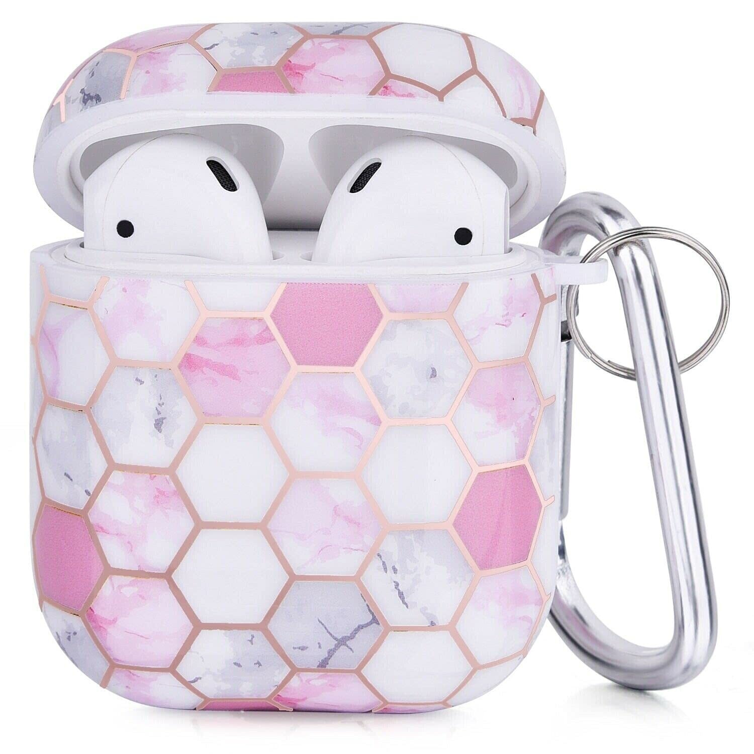 Geometric case cover for Airpods 1 & 2 | Pink Hex