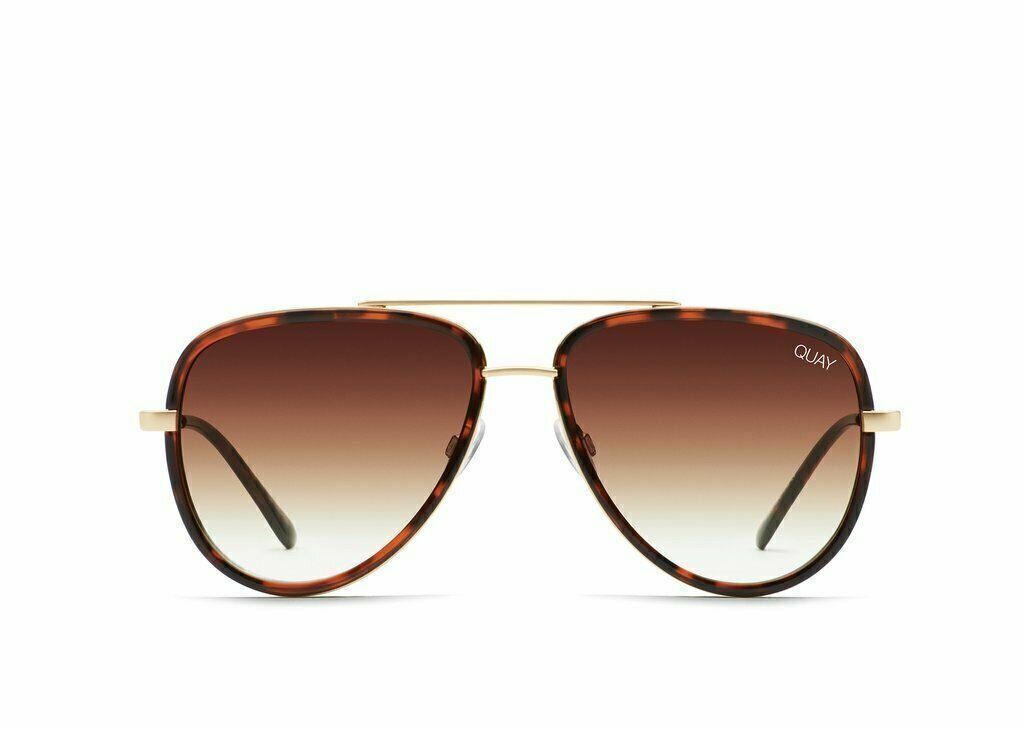 QUAY� AVIATOR All In Mini Designer Sunglasses | Tortoise Brown