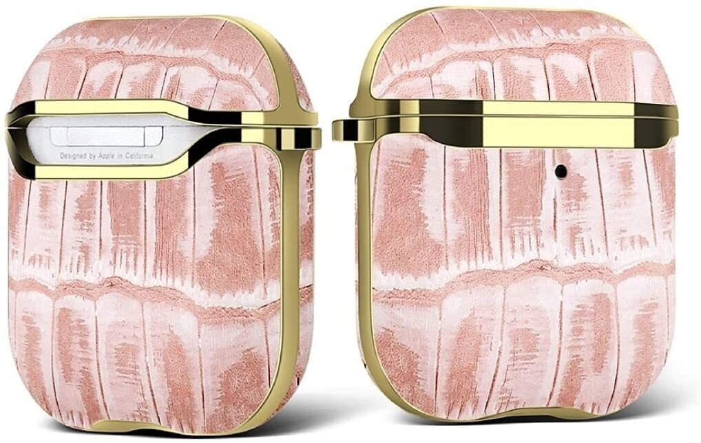 Vegan Leather case cover for Airpods Gen 1 & 2 | Chic Pink