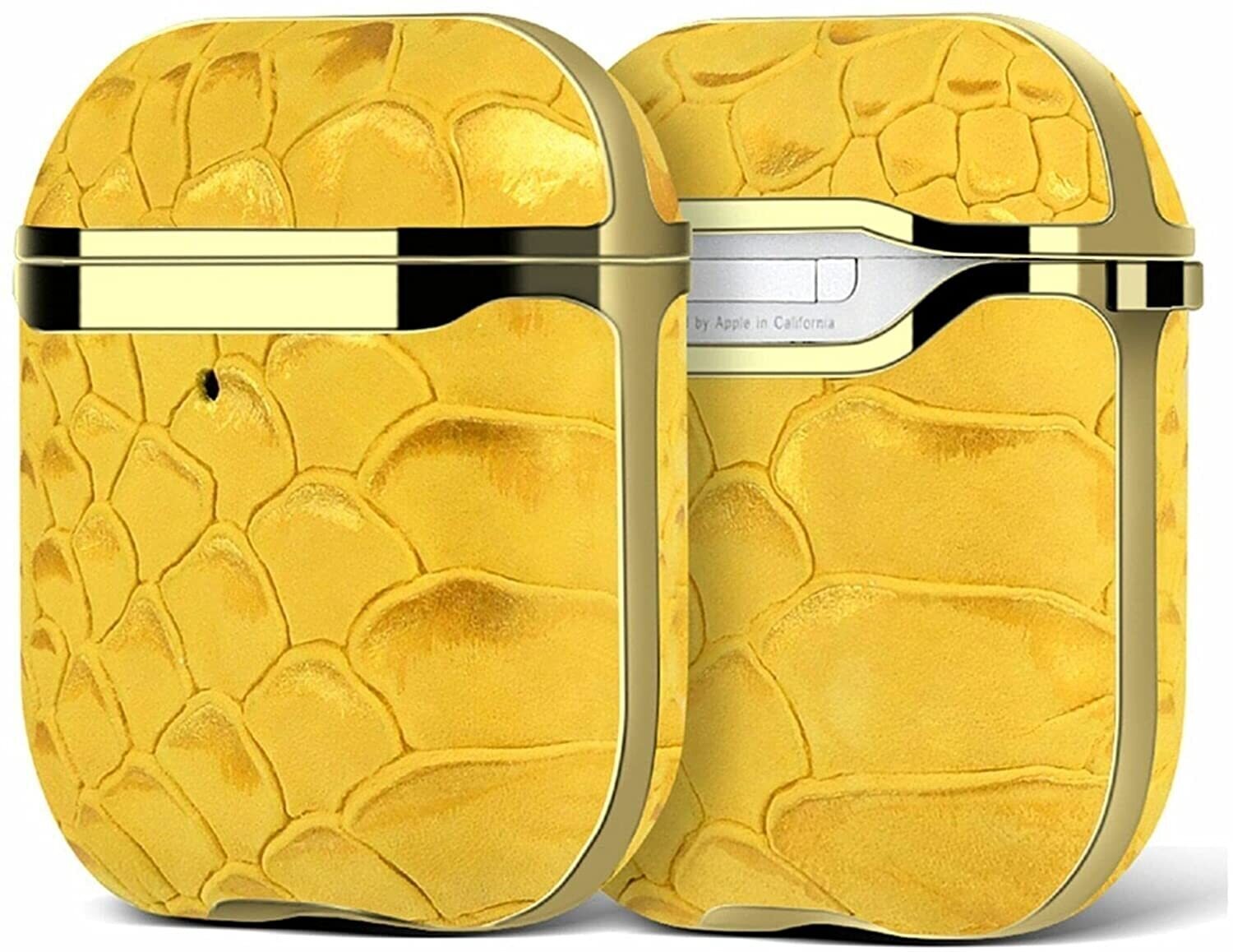 Vegan Leather case cover for Airpods Gen 1 & 2 | Golden Yellow
