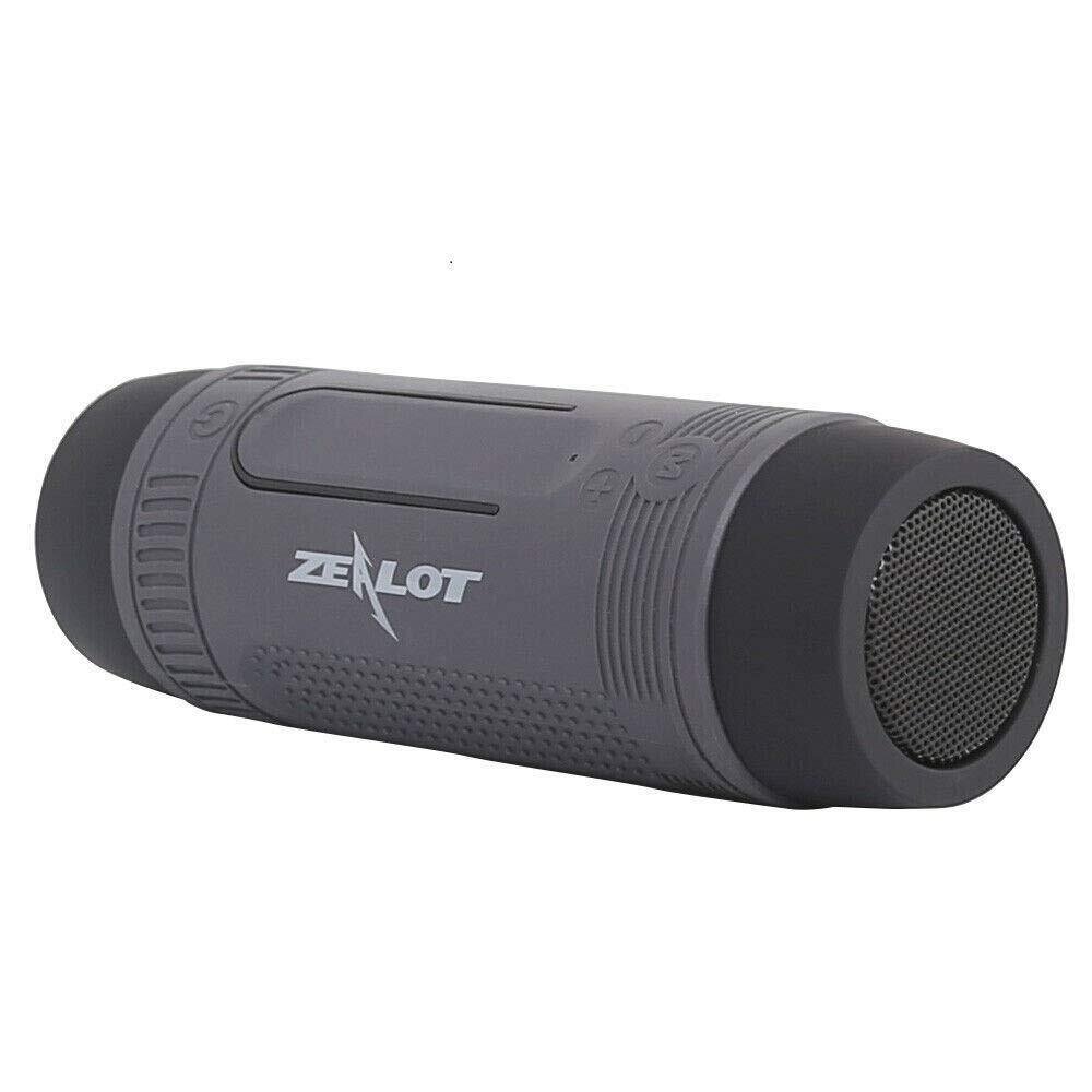 Zealot� S1 Wireless Bluetooth Speaker IPX4 Waterproof Hifi Grey