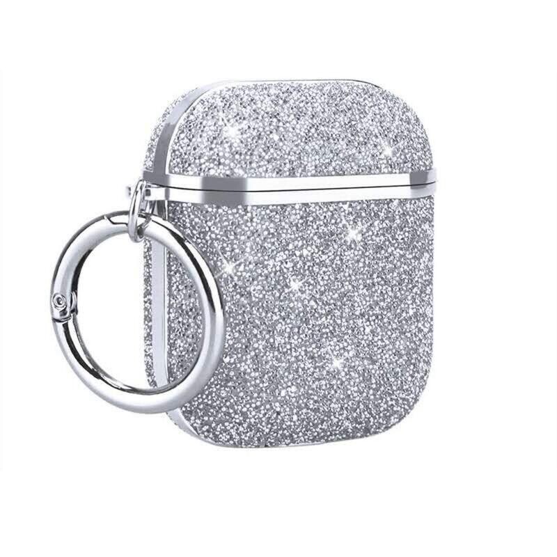 Glitter case cover for Airpods Gen 1 & 2 | Silver
