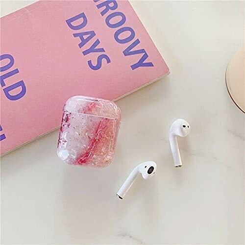 Pearl luster effect case cover for Airpods Gen 1 & 2 | Pink Burst