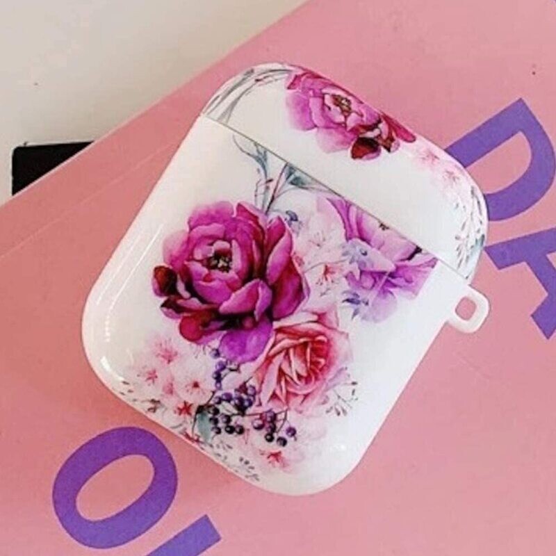 Floral case cover for Airpods Gen 1 & 2 | Purple Pink