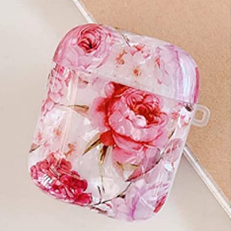 Floral case cover for Airpods Gen 1 & 2 | Rose Pearl