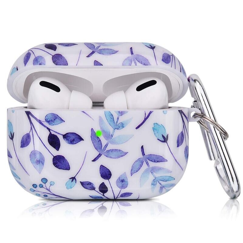 Floral case cover for Airpods Pro | Purple Leaves