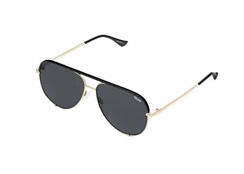 QUAY� HIGH KEY Aviator Sunglasses | Gold Black/Smoke