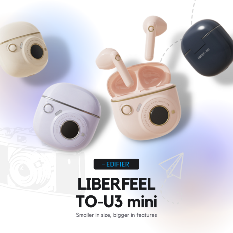 LIBERFEEL Edifier TO-U3 Bluetooth Wireless Earbuds - Low Latency Gaming Earphones & with OLED Digital Display