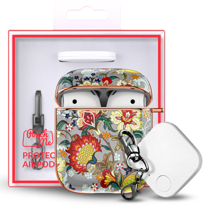 POUCH ME� Case Cover For Airpods 1 2 With Tracker Tile - Electric Bloom