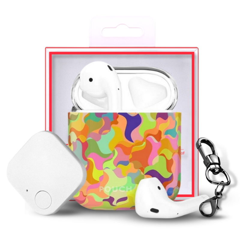 Finder Series™ Airpods Case Cover Gen 1 & 2 With Tracker Tile by Pouch Me - Colorflauge
