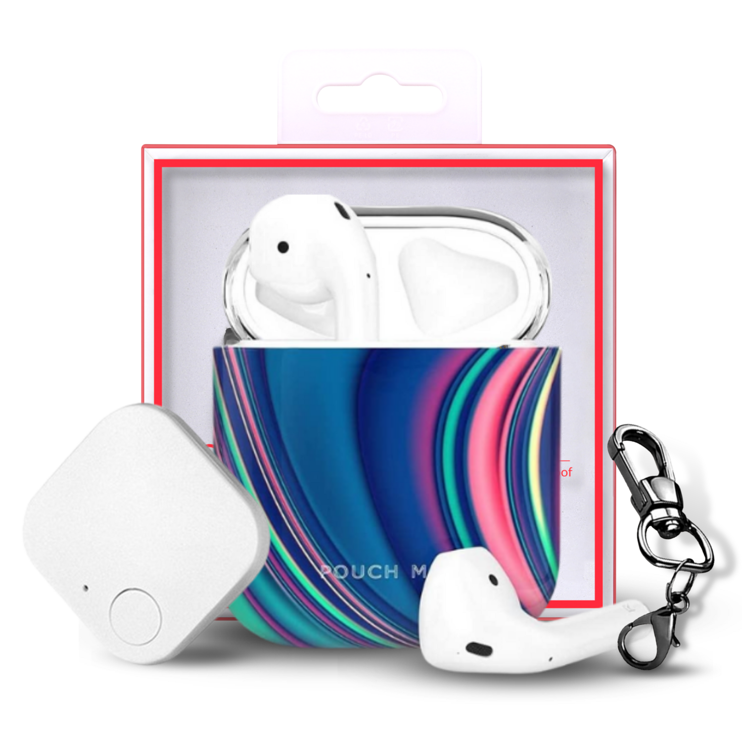 Finder Series™ Airpods Case Cover Gen 1 & 2 With Tracker Tile by Pouch Me - Pastel River