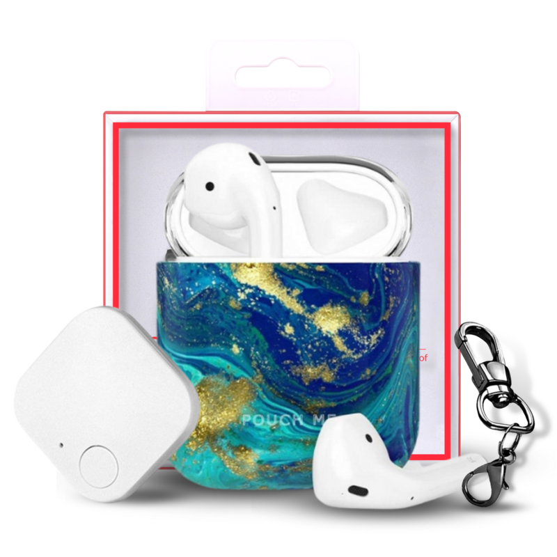 Finder Series™ Airpods Case Cover Gen 1 & 2 With Tracker Tile by Pouch Me - Gold Island