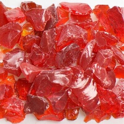 Chunky Red Fire Glass