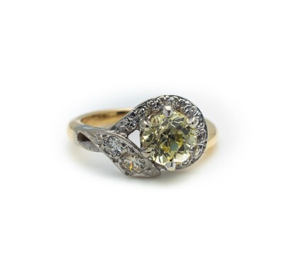 14k Gold Sapphire and Diamond Ring