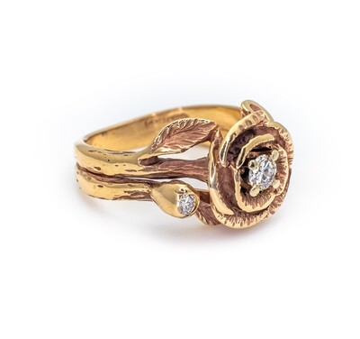 14k Gold Diamond Ring Size 5.5
