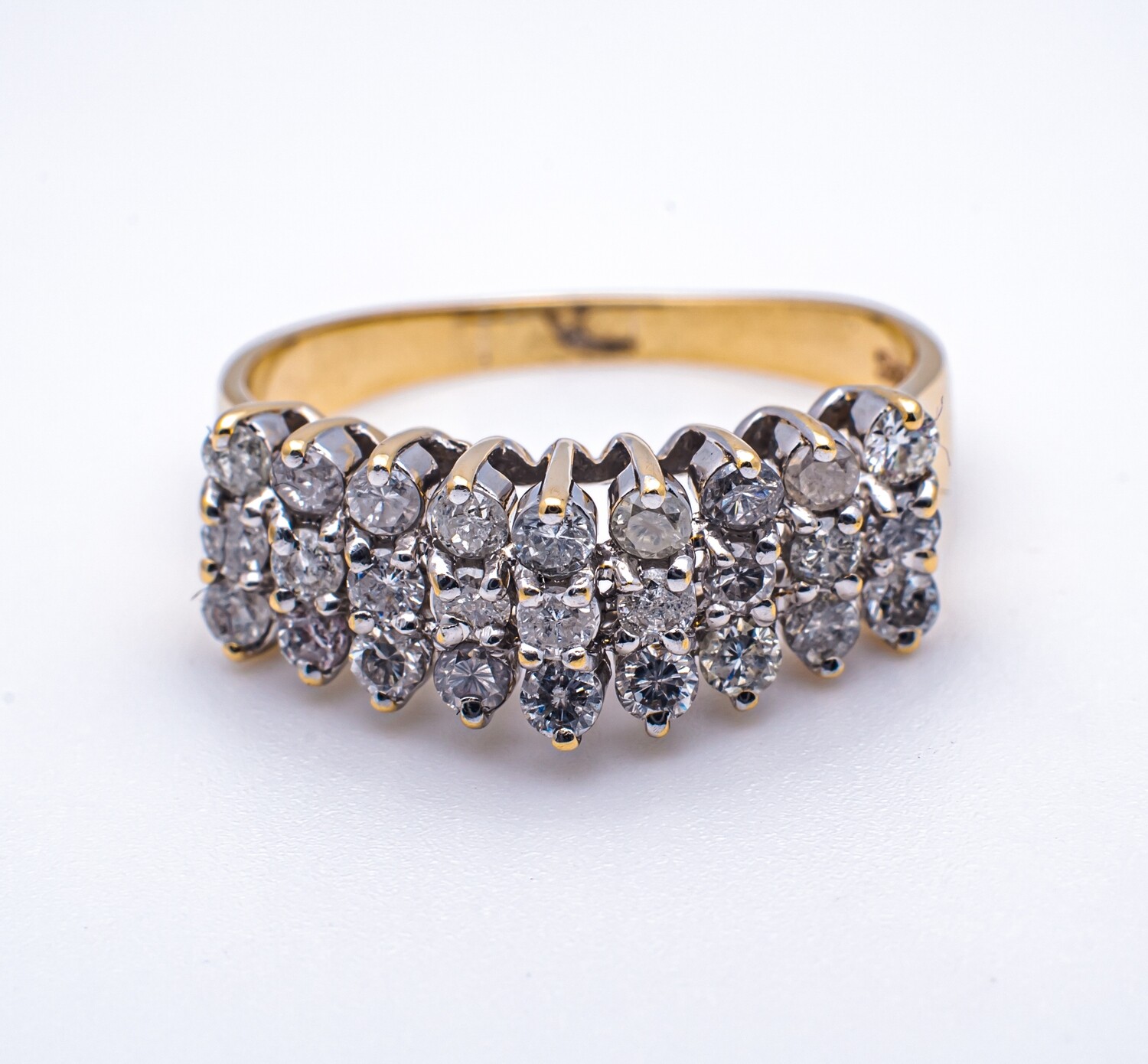 14k Gold Ring with Diamonds. SIZE-9.0