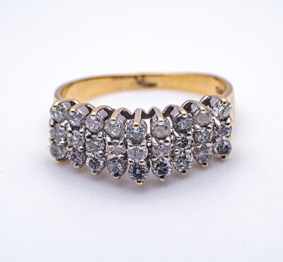 14k Gold Ring with Diamonds. SIZE-9.0