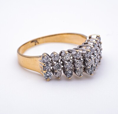 14k Gold Ring with Diamonds. SIZE-9.0