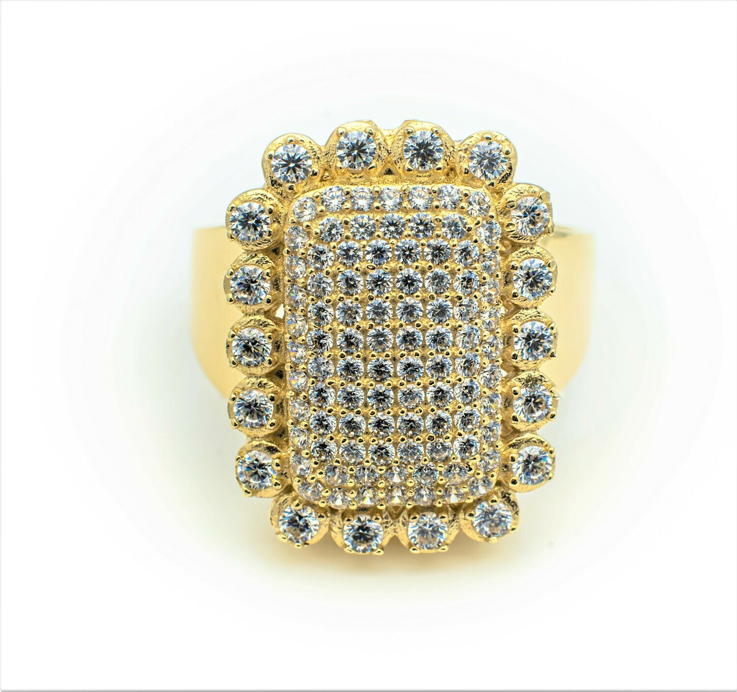 10k Gold Ring with CZ Stones. Size - 10