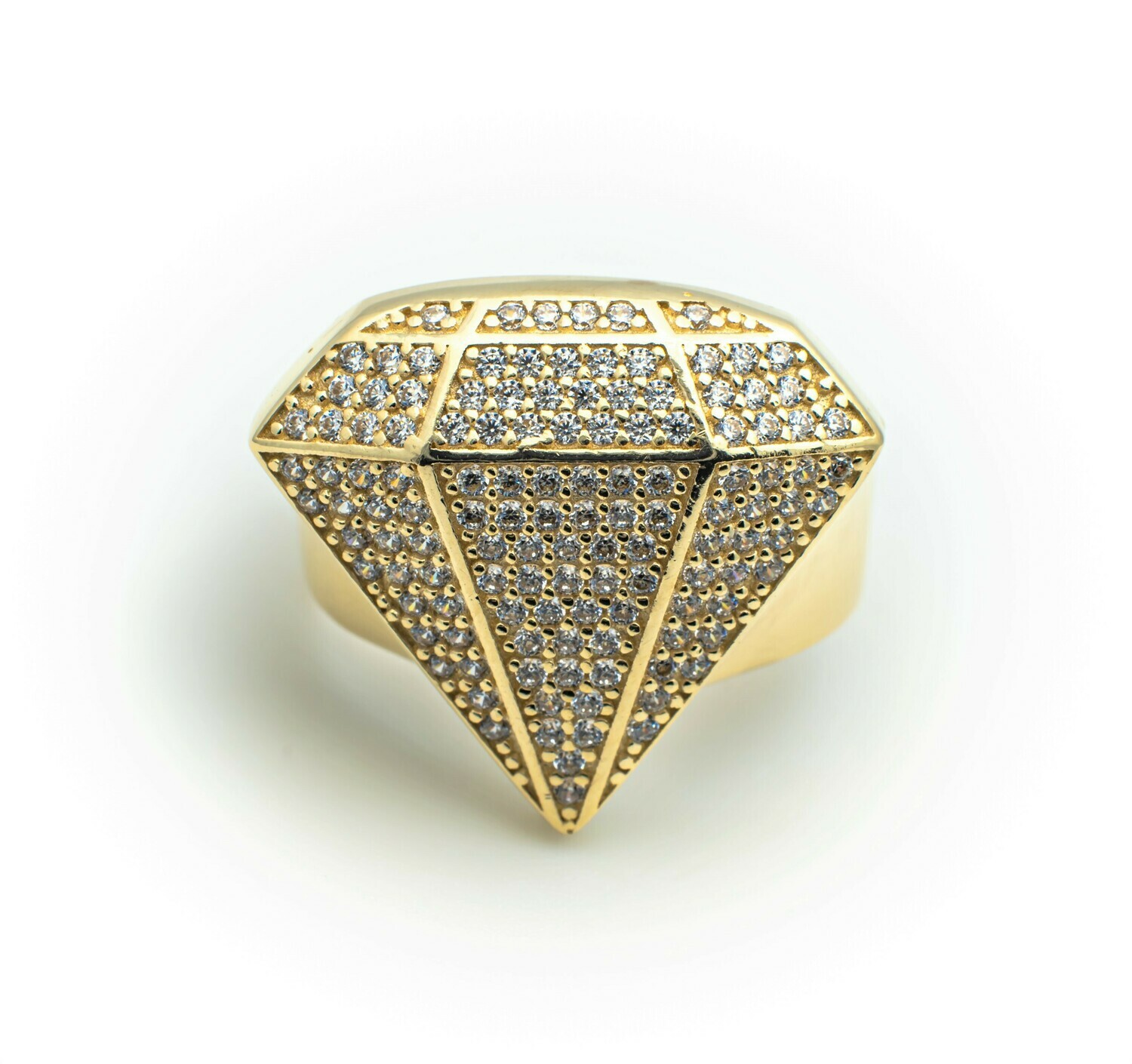 10k Gold Ring with CZ stones. SIZE-8