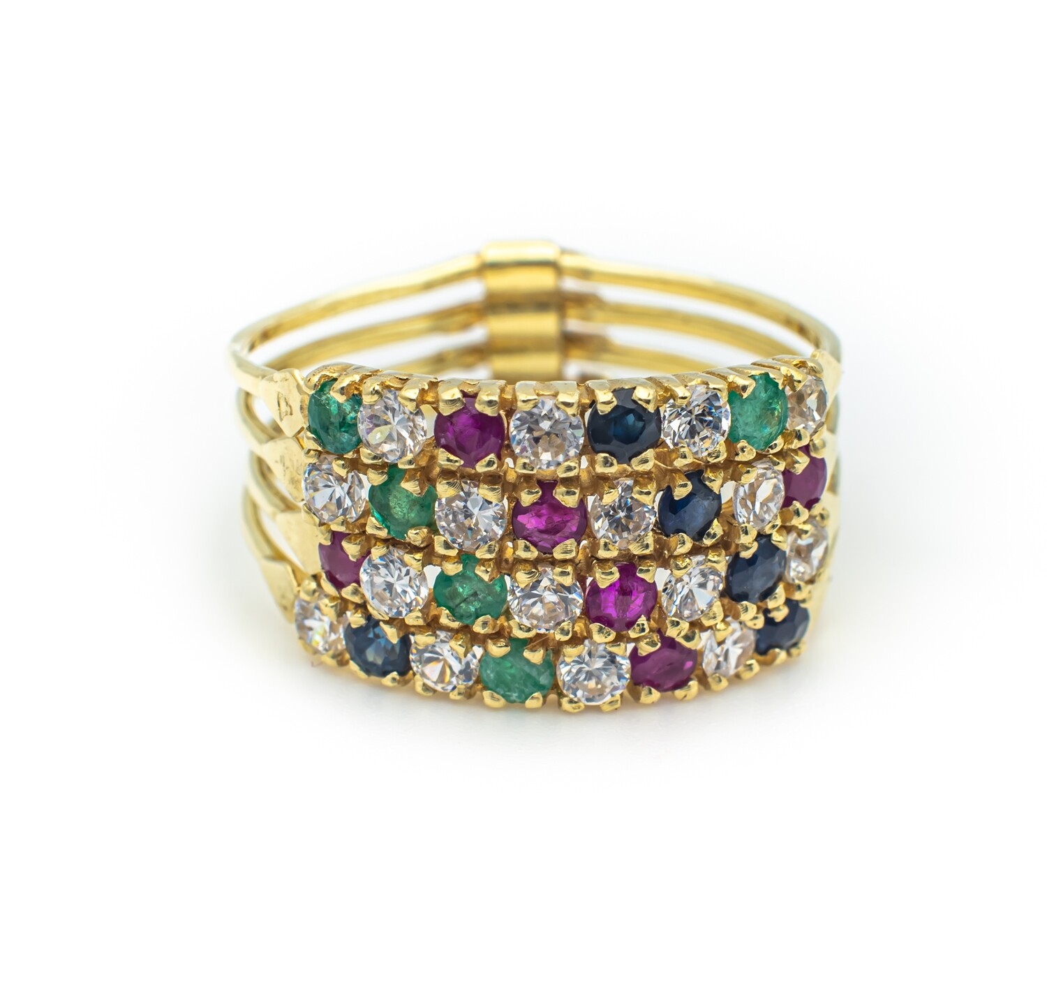 14k Gold Ring with Gemstones. SIZE-8.5
